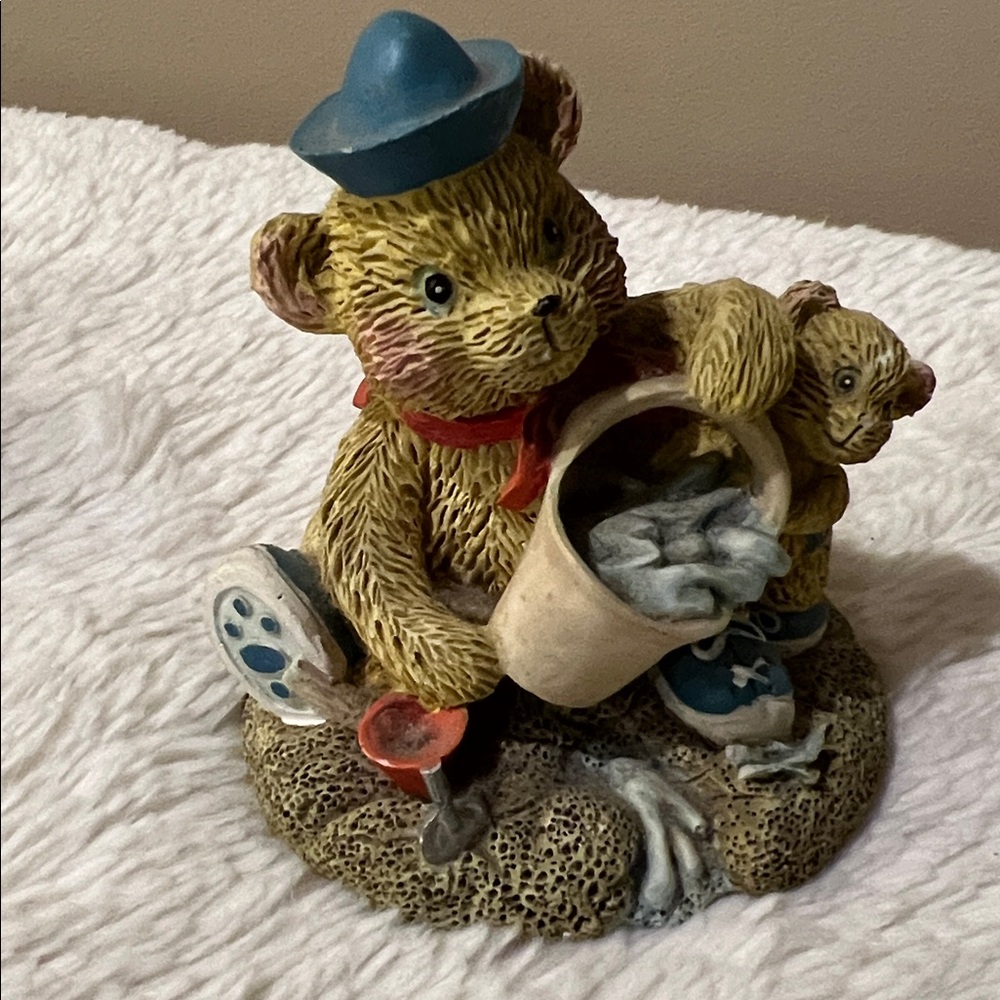 Cherished Teddies Cub at the beach and teddy bear, mom and cub figurine. - Picture 5 of 8